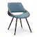Angle. Simpli Home - Malden Mid Century Modern Bentwood Dining Chair with Wood Back in Denim Blue Woven Fabric - Denim Blue.