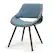 Front. Simpli Home - Malden Mid Century Modern Bentwood Dining Chair with Wood Back in Denim Blue Woven Fabric - Denim Blue.