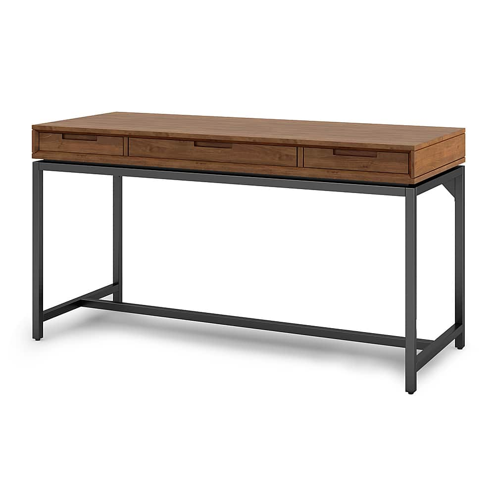 Angle View: Simpli Home - Banting Mid Century Desk - Medium Saddle Brown