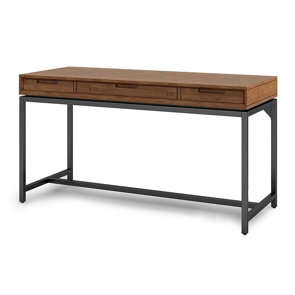 Angle. Simpli Home - Banting Mid Century Desk - Medium Saddle Brown.