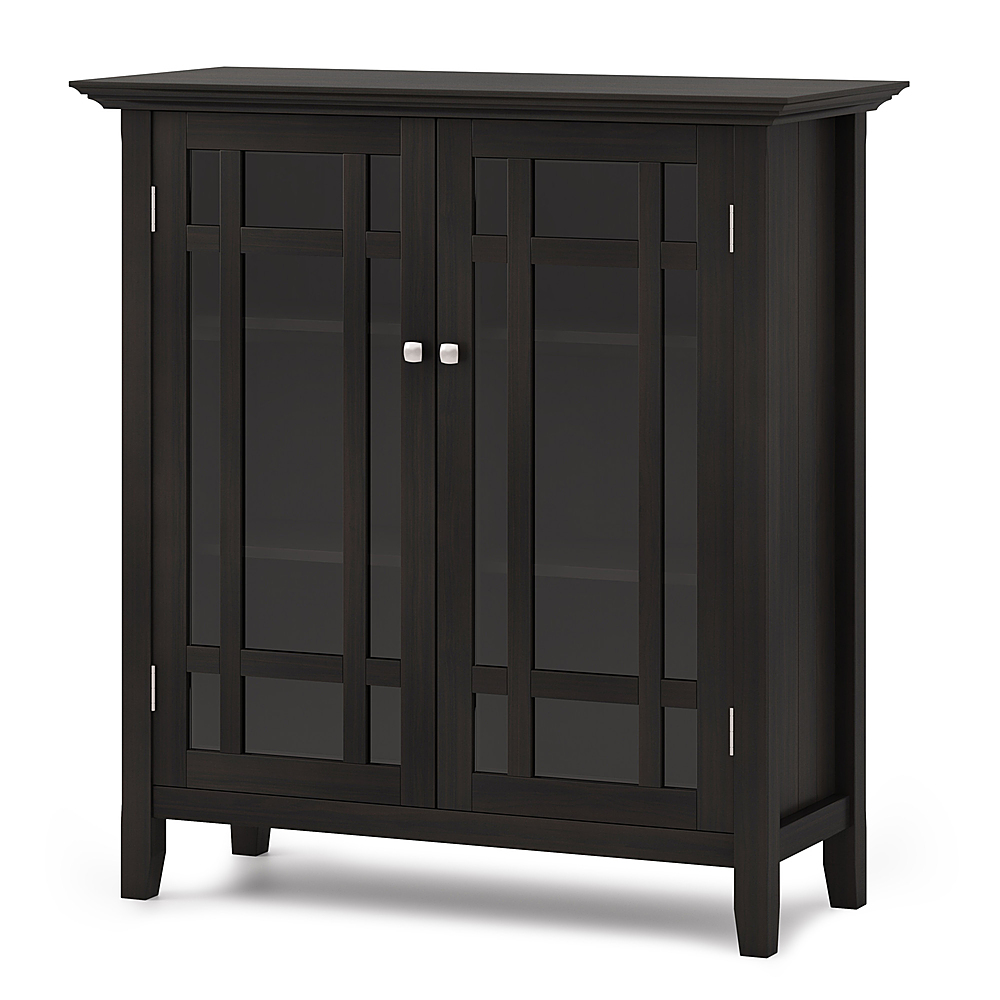 Angle View: Simpli Home - Bedford SOLID WOOD 39 inch Wide Transitional Medium Storage Cabinet in - Hickory Brown