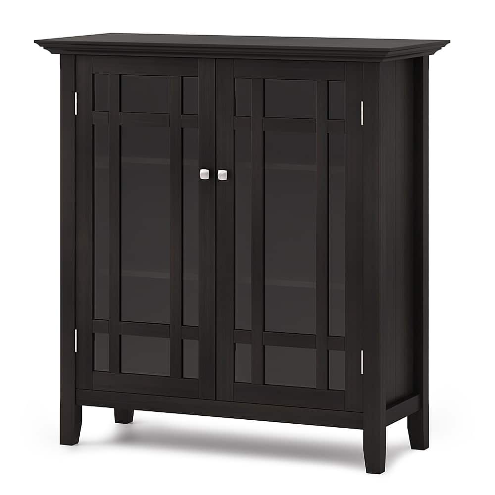 Angle. Simpli Home - Bedford SOLID WOOD 39 inch Wide Transitional Medium Storage Cabinet in Hickory Brown - Hickory Brown.