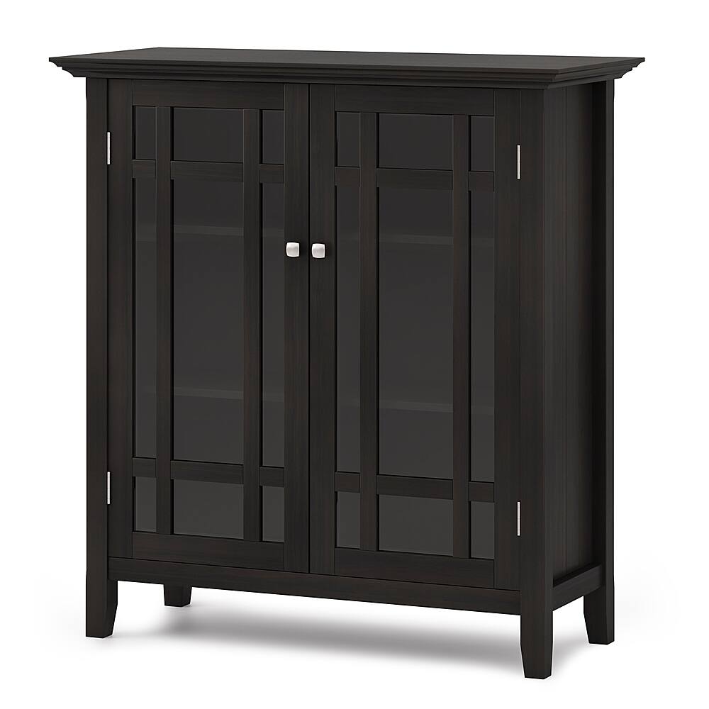 Angle. Simpli Home - Bedford SOLID WOOD 39 inch Wide Transitional Medium Storage Cabinet in Hickory Brown - Hickory Brown.