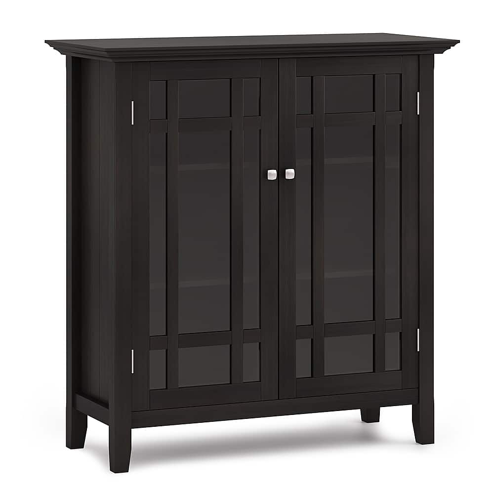 Front. Simpli Home - Bedford SOLID WOOD 39 inch Wide Transitional Medium Storage Cabinet in Hickory Brown - Hickory Brown.
