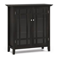 Simpli Home - Bedford SOLID WOOD 39 inch Wide Transitional Medium Storage Cabinet in - Hickory Brown - Front_Zoom