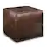 Front. Simpli Home - Brody Square Pouf - Distressed Dark Brown.