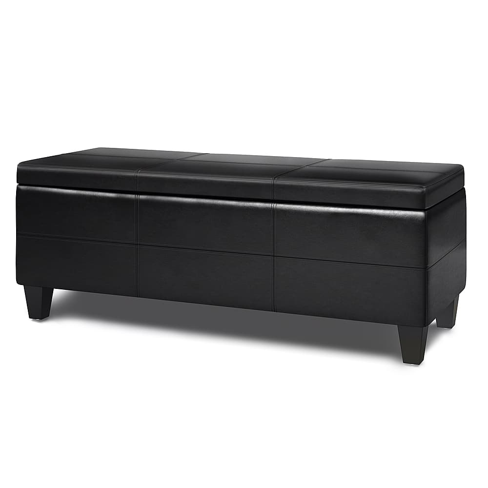 Angle View: Simpli Home - Afton Storage Ottoman Bench - Midnight Black