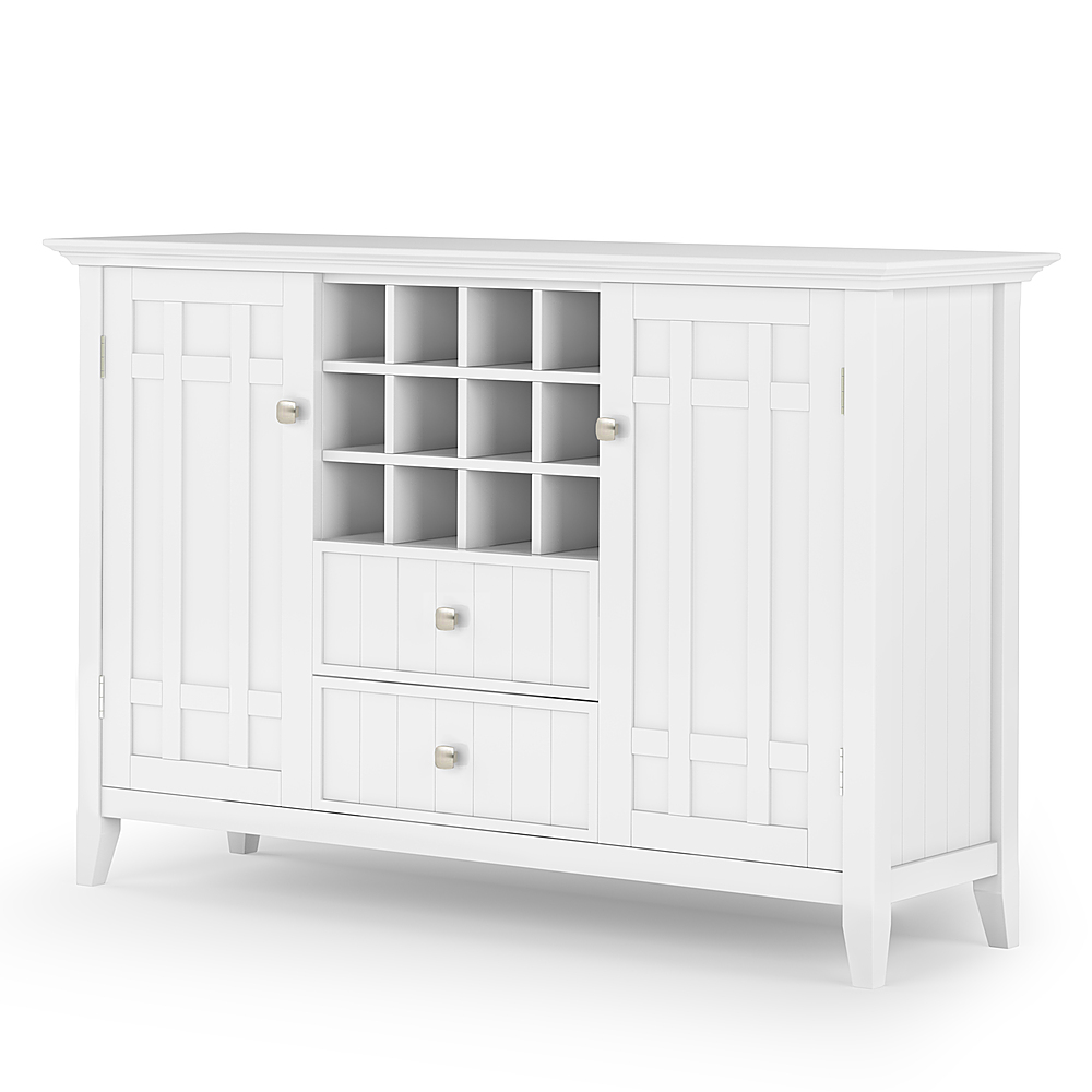 Angle View: Simpli Home - Bedford Sideboard Buffet and Wine Rack - White