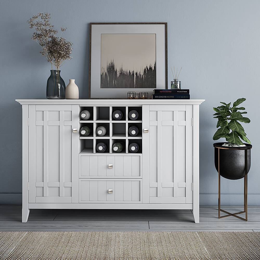 Alt View 12. Simpli Home - Bedford Sideboard Buffet and Wine Rack - White.