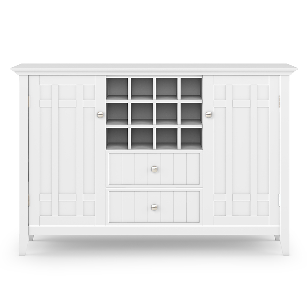 Left View: Simpli Home - Bedford Sideboard Buffet and Wine Rack - White