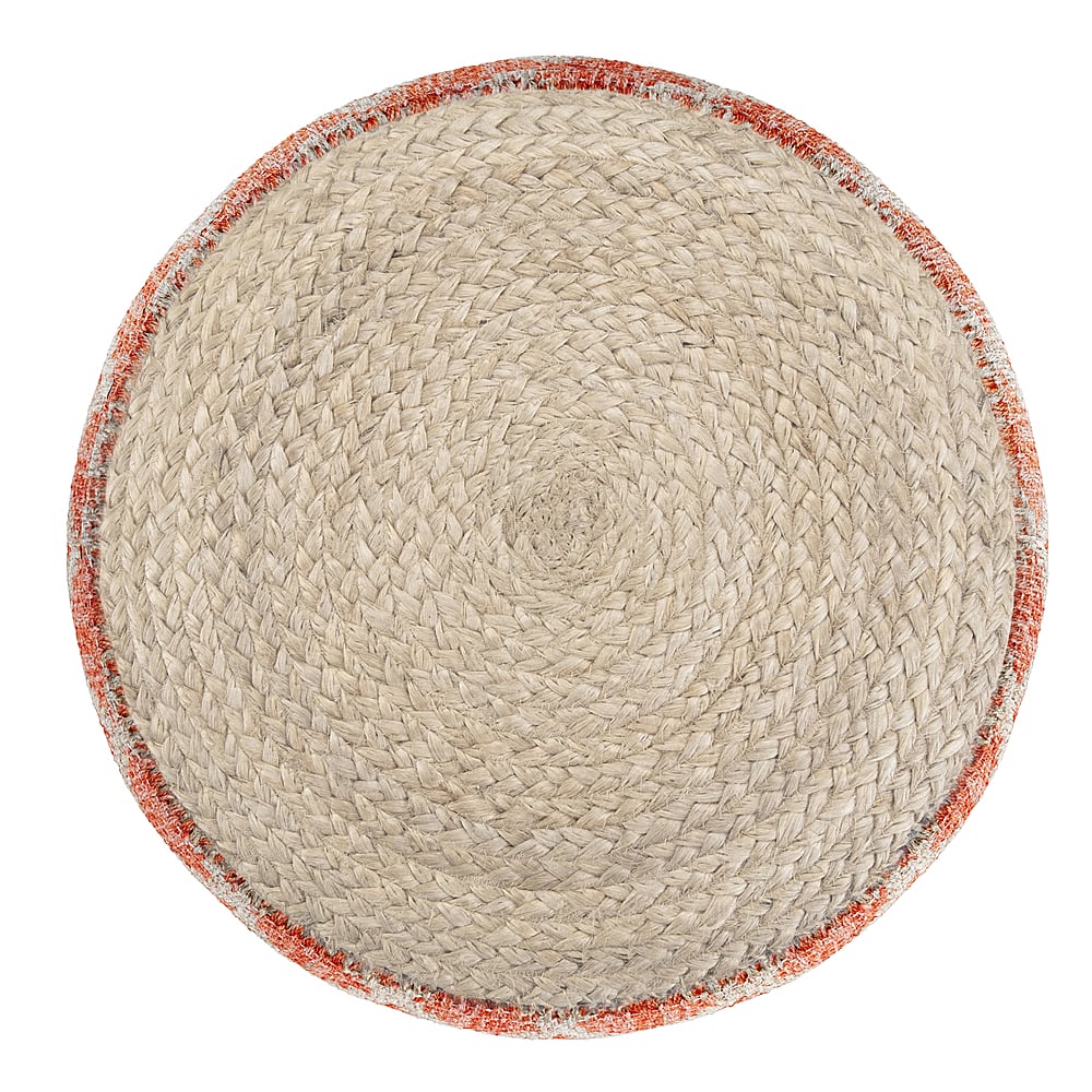 Alt View 13. Simpli Home - Edgeley Round Pouf - Coral and Natural.