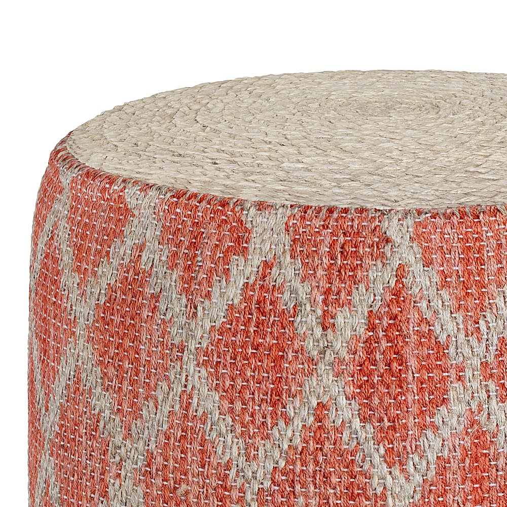 Alt View Zoom 14. Simpli Home - Edgeley Round Pouf - Coral and Natural.