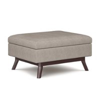 Simpli Home - Owen Coffee Table Storage Ottoman - Natural - Front_Zoom