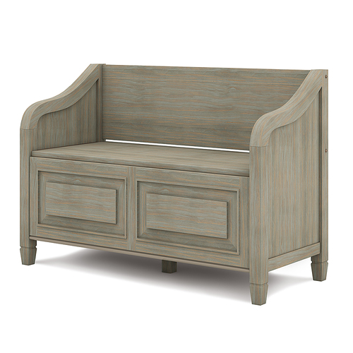 Simpli Home - Connaught Solid Wood 42 inch Wide Transitional Entryway Storage Bench - Distressed Grey