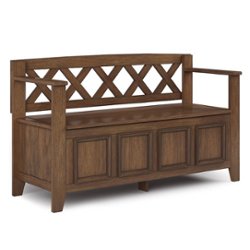 Simpli Home - Amherst Entryway Storage Bench - Rustic Natural Aged Brown - Front_Zoom