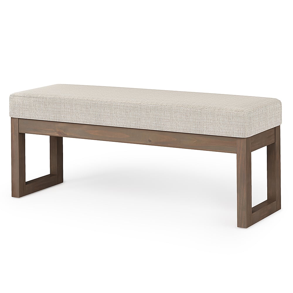 Angle View: Simpli Home - Milltown Large Ottoman Bench - Platinum