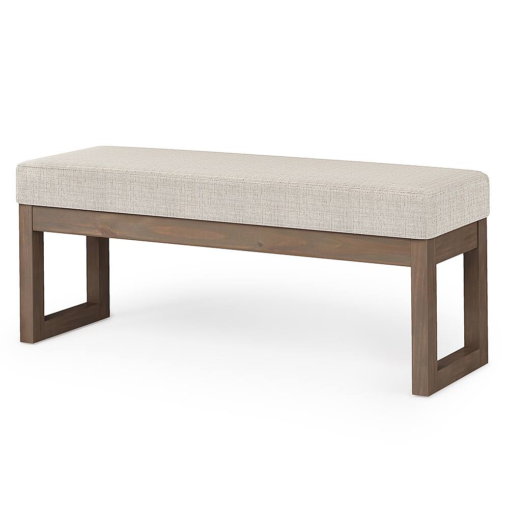 Angle. Simpli Home - Milltown Large Ottoman Bench - Platinum.