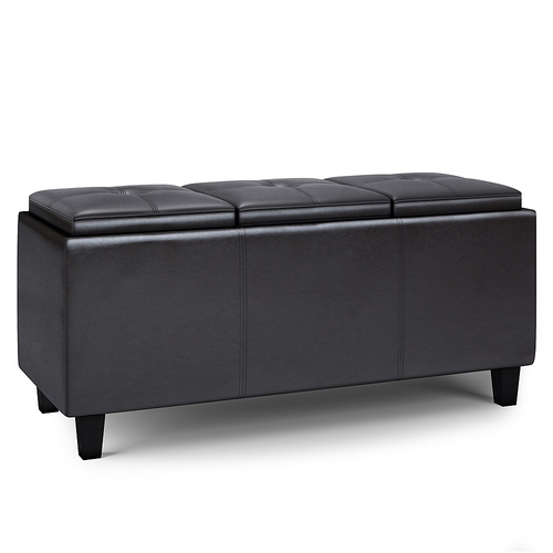 Simpli Home - Avalon Tray Storage Ottoman with Lift Up Lids - Tanners Brown