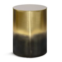 Simpli Home - Curtis Metal Cylinder Accent Table - Ombre Black/ Gold - Front_Zoom