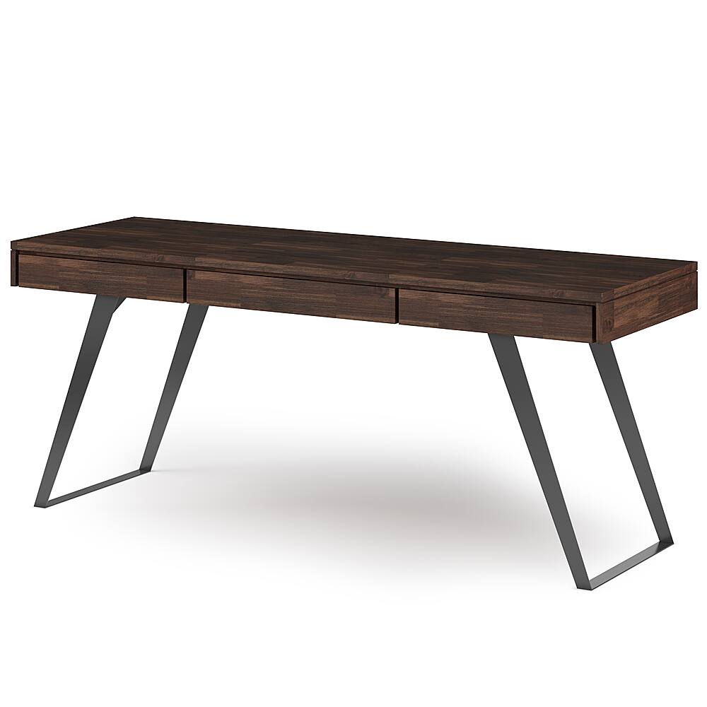 Angle. Simpli Home - Lowry Large Desk - Distressed Charcoal Brown.