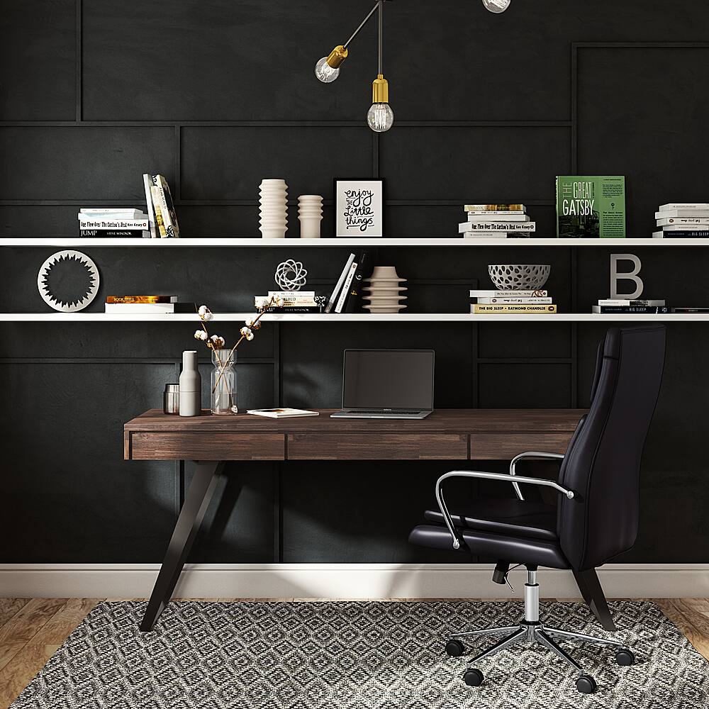 Alt View 12. Simpli Home - Lowry Large Desk - Distressed Charcoal Brown.