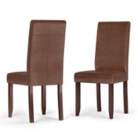 Simpli Home - Acadian Parson Dining Chair (Set of 2) - Distressed Saddle Brown - Front_Zoom
