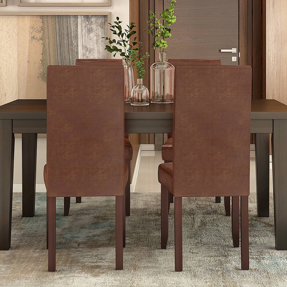 Alt View 11. Simpli Home - Acadian Parson Dining Chair (Set of 2) - Distressed Saddle Brown.