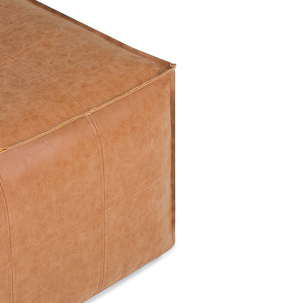 Alt View 14. Simpli Home - Brody Large Square Coffee Table Pouf - Distressed Brown.