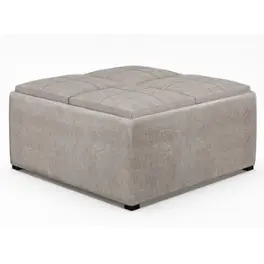Simpli Home - Avalon Square Coffee Table Storage Ottoman - Distressed Grey Taupe