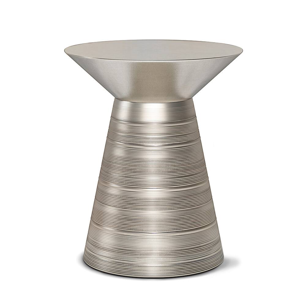 Angle. Simpli Home - Sheridan Metal Accent Table - Antique Silver.