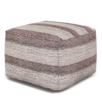 Simpli Home - Clay Square Pouf - Maroon Melange - Front_Zoom
