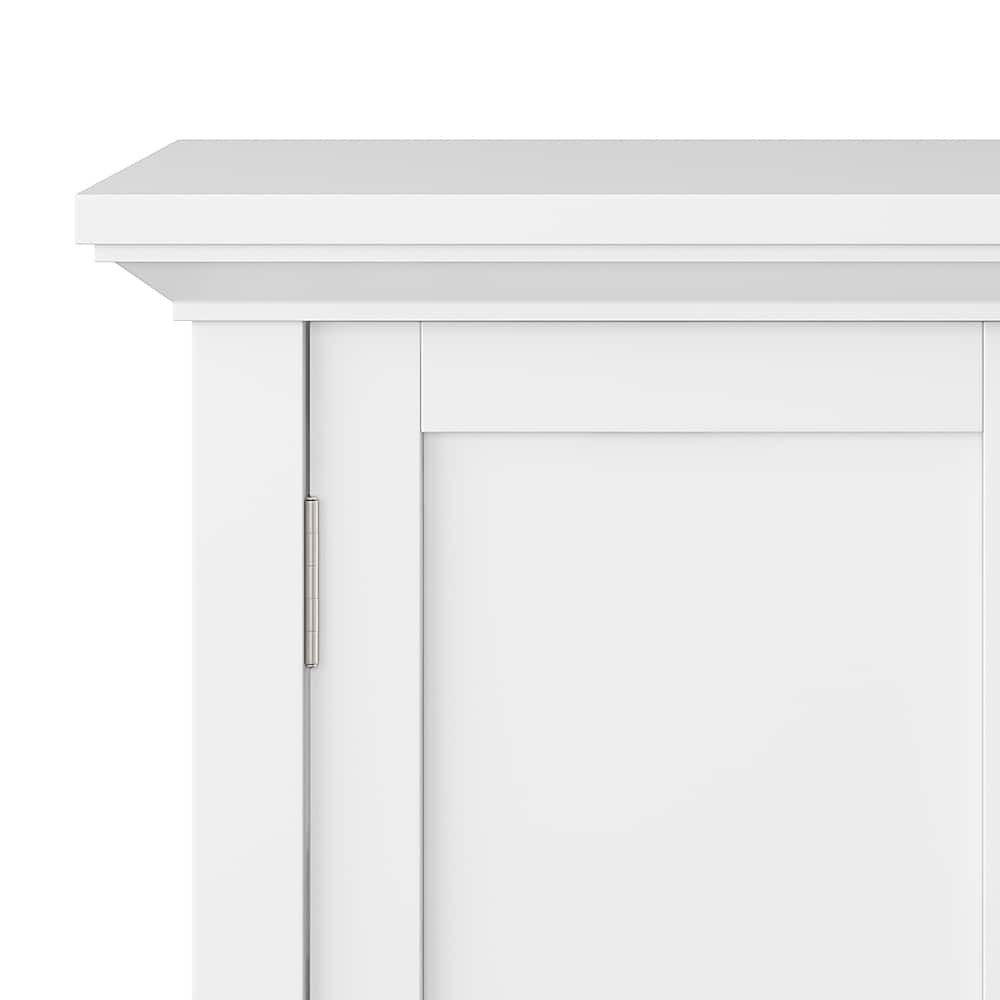 Alt View 13. Simpli Home - Redmond SOLID WOOD 32 inch Wide Transitional Low Storage Cabinet in White - White.