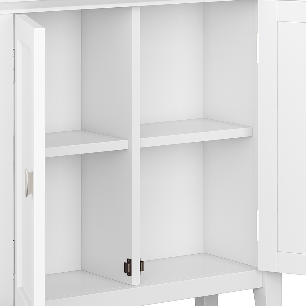Alt View 14. Simpli Home - Redmond SOLID WOOD 32 inch Wide Transitional Low Storage Cabinet in White - White.