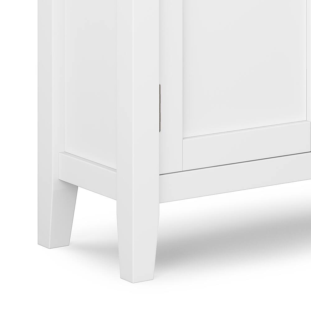Alt View 15. Simpli Home - Redmond SOLID WOOD 32 inch Wide Transitional Low Storage Cabinet in White - White.