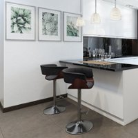 Simpli Home - Sheldon Adjustable Swivel Bar Stool - Charcoal Grey - Front_Zoom