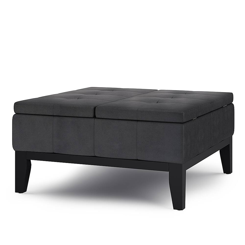 Angle View: Simpli Home - Dover Square Coffee Table Storage Ottoman - Distressed Black