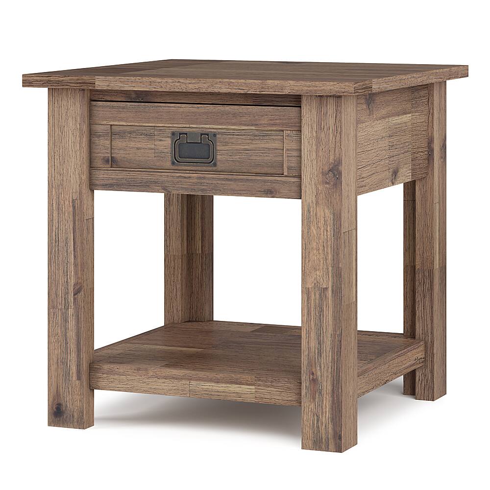 Simpli Home Monroe End Table Rustic Natural Aged Brown AXCMON03RNAB