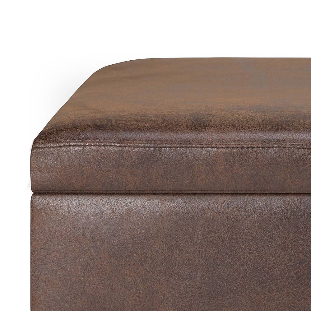 Alt View 12. Simpli Home - Owen Small Rectangular Storage Ottoman - Distressed Chestnut Brown.