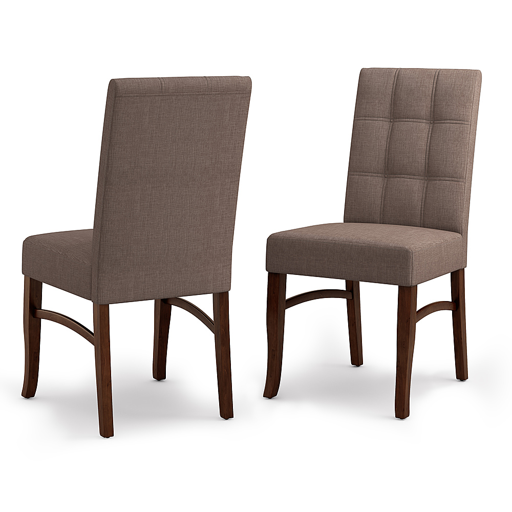 Angle View: Simpli Home - Ezra Contemporary Deluxe Dining Chair (Set of 2) - Light Mocha