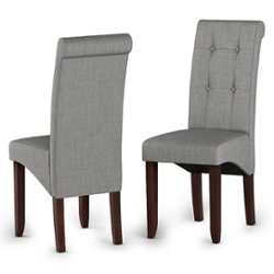 Simpli Home - Cosmopolitan Transitional Deluxe Tufted Parson Chair (Set of 2) in Linen Look Fabric - Light Beige - Front_Zoom