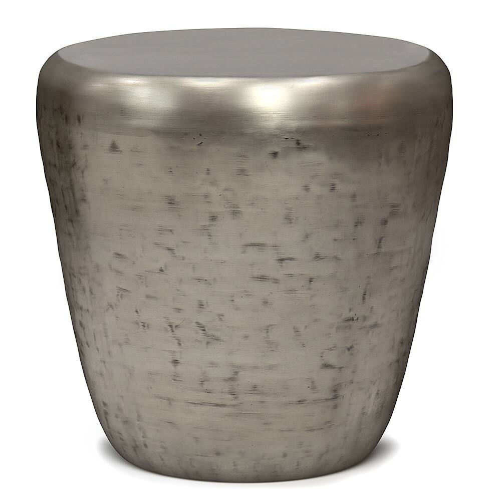 Angle. Simpli Home - Garvy Metal Side Table - Antique Silver.