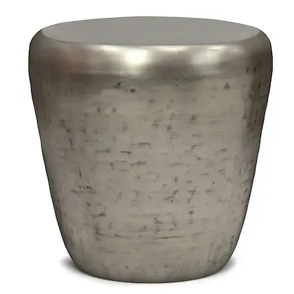 Front. Simpli Home - Garvy Metal Side Table - Antique Silver.