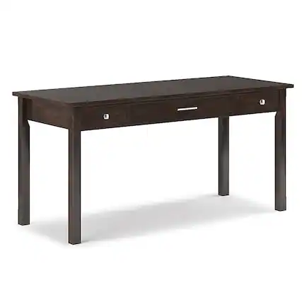 Front. Simpli Home - Avalon Large Desk - Tobacco Brown.