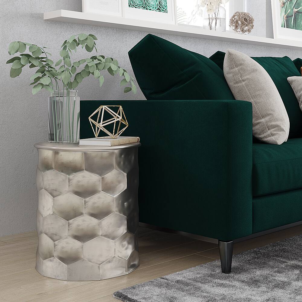 Alt View 11. Simpli Home - Whitney Metal Storage Side Table - Antique Silver.