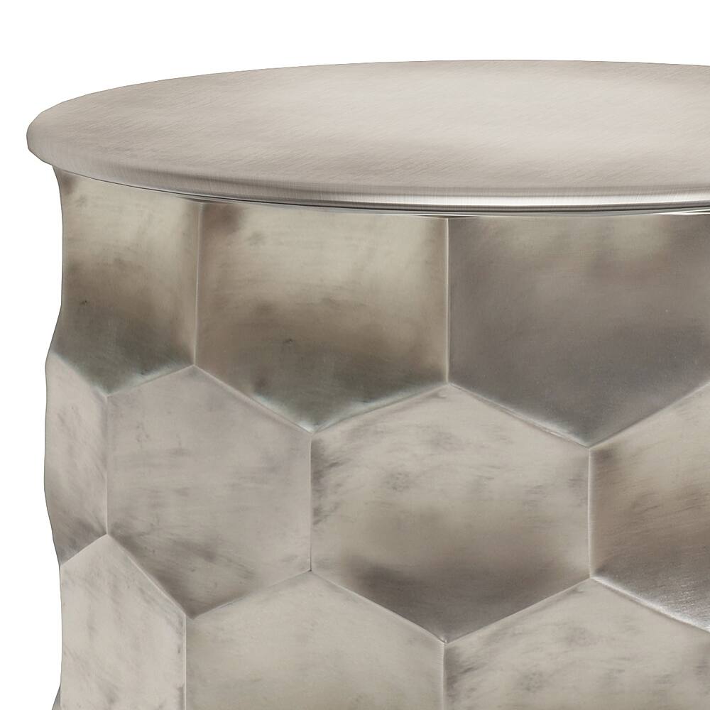 Alt View 12. Simpli Home - Whitney Metal Storage Side Table - Antique Silver.