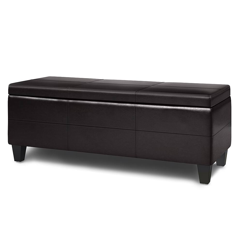 Angle. Simpli Home - Afton Storage Ottoman Bench - Tanners Brown.