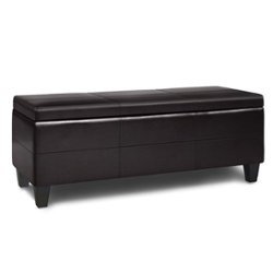 Simpli Home - Afton Storage Ottoman Bench - Tanners Brown - Front_Zoom