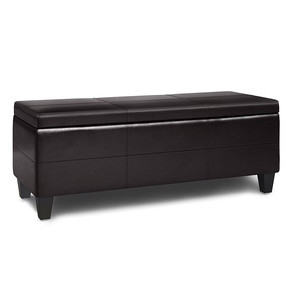 Front. Simpli Home - Afton Storage Ottoman Bench - Tanners Brown.