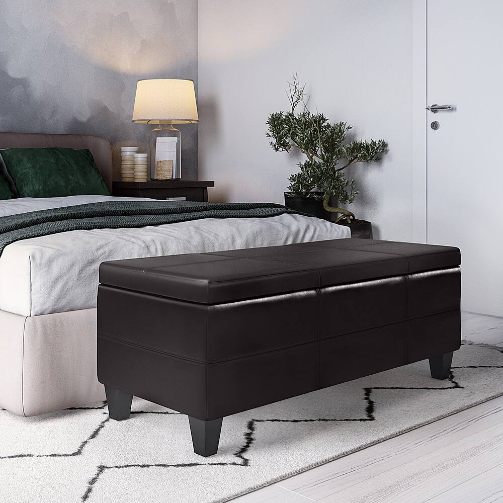 Alt View 11. Simpli Home - Afton Storage Ottoman Bench - Tanners Brown.