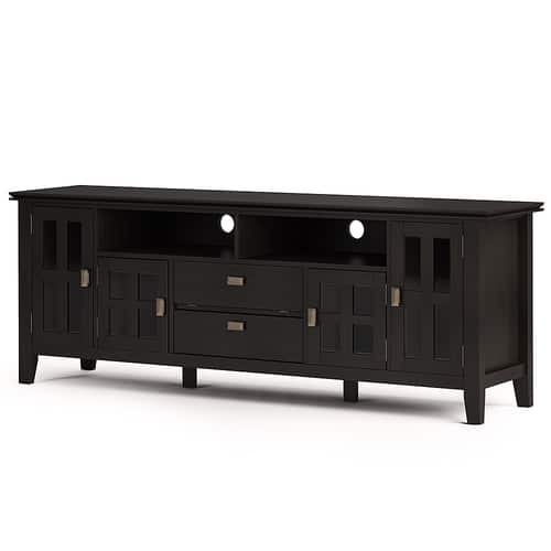 Simpli Home - Artisan Solid Wood 72 inch Wide Contemporary TV Media Stand For TVs up to 80 inches - Hickory Brown